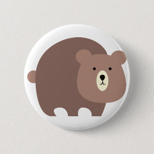 Chapa Redonda De 5 Cm Oso de Brown
