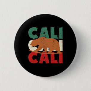 Chapa Redonda De 5 Cm Oso de California Cali Surfing Bear Retro Surf Vin