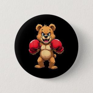 Chapa Redonda De 5 Cm Oso de Hip Hop Boxeo Kickboxing