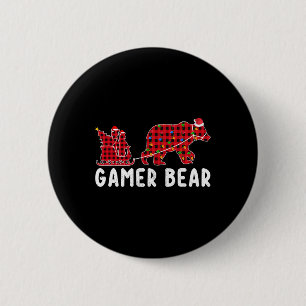 Chapa Redonda De 5 Cm Oso de jugador trineo Navidad familia coincidente