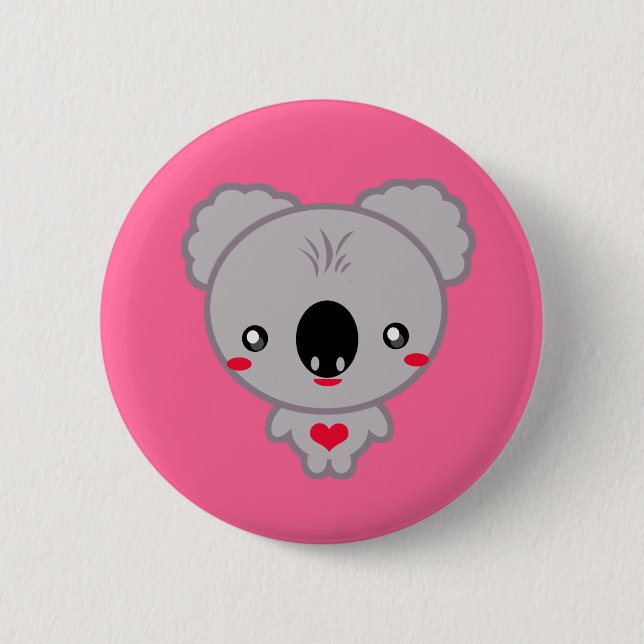 Chapa Redonda De 5 Cm Oso de koala de Kawaii (Anverso)