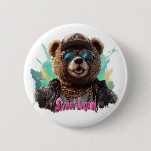 Chapa Redonda De 5 Cm Oso de leyenda de la calle - Diseño gráfico de Gua