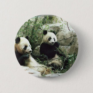 Chapa Redonda De 5 Cm Oso de panda que come y que juega