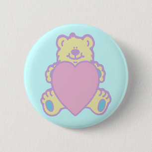 Chapa Redonda De 5 Cm Oso de peluche adorable corazón de amor