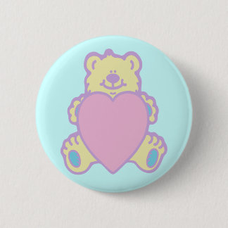 Chapa Redonda De 5 Cm Oso de peluche adorable corazón de amor