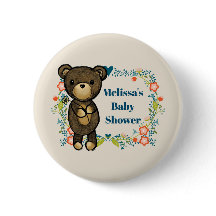 Oso de peluche con Floral Wreath Baby Shower