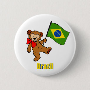 Chapa Redonda De 5 Cm Oso de peluche del Brasil