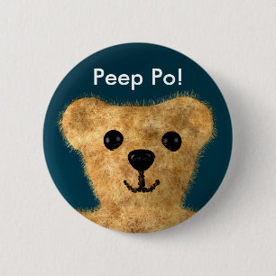 Chapa Redonda De 5 Cm Oso de peluche (¡Peep po!)