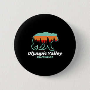 Chapa Redonda De 5 Cm Oso de Snowboard en el Valle Olímpico de Californi