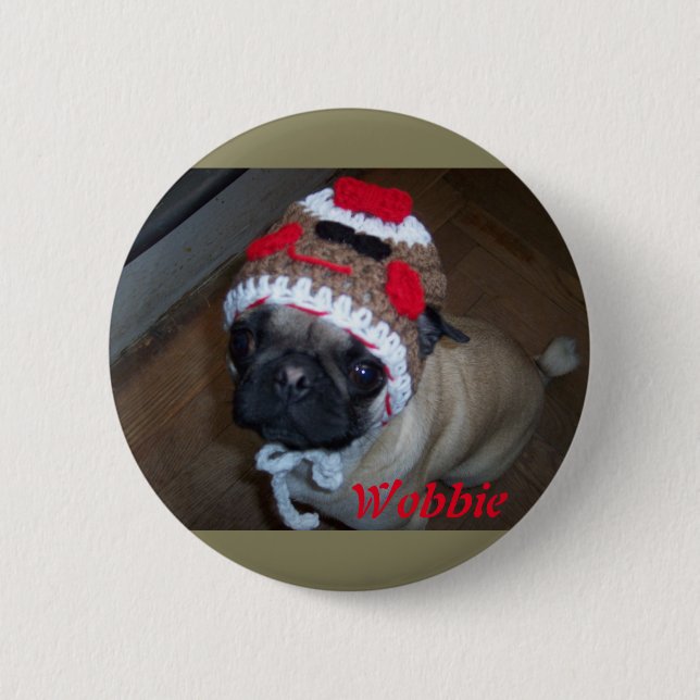 Chapa Redonda De 5 Cm Oso de Wobbie (Anverso)