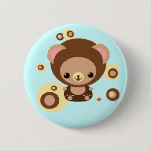 Chapa Redonda De 5 Cm oso del brownie