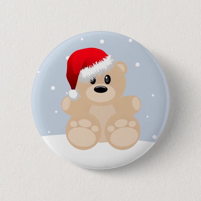 Chapa Redonda De 5 Cm Oso del navidad (Anverso)