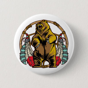 Chapa Redonda De 5 Cm Oso Dreamcatcher