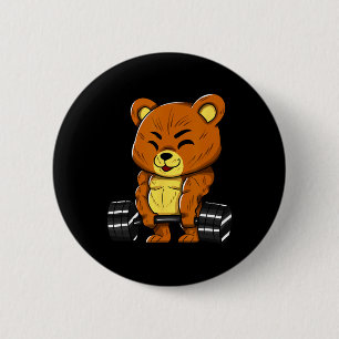 Chapa Redonda De 5 Cm Oso Fisicoculturista Fisicoculturismo Músculo Gimn