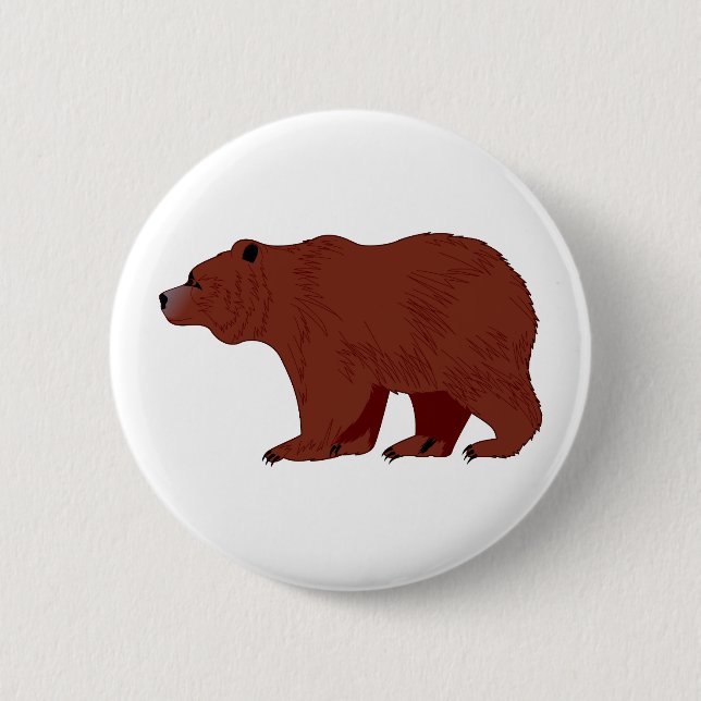 Chapa Redonda De 5 Cm Oso grizzly (Anverso)