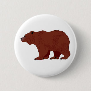 Chapa Redonda De 5 Cm Oso grizzly