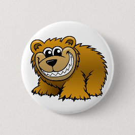 Chapa Redonda De 5 Cm Oso grizzly del dibujo animado