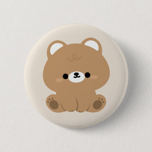 Chapa Redonda De 5 Cm Oso marrón