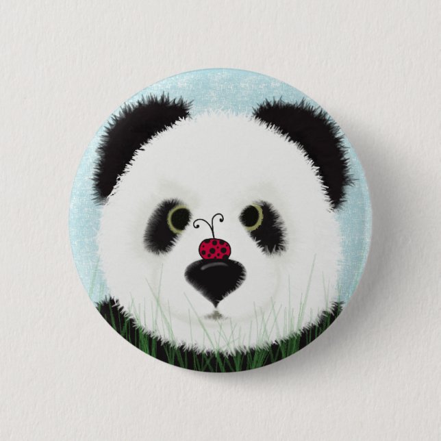 Chapa Redonda De 5 Cm Oso Panda Adorable (Anverso)
