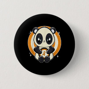 Chapa Redonda De 5 Cm Oso Panda Adorable Con Cinta Conciencia de la Leuc