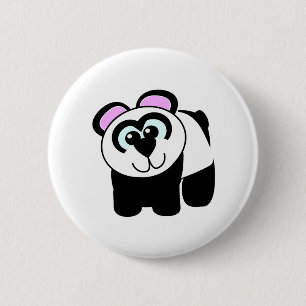 Chapa Redonda De 5 Cm Oso panda adorable Goofkins