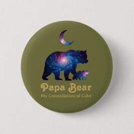 Chapa Redonda De 5 Cm Oso Papa Cósmico y Cachorro