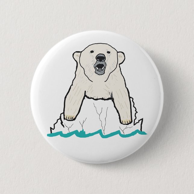 Chapa Redonda De 5 Cm Oso polar (Anverso)