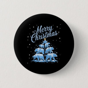 Chapa Redonda De 5 Cm Oso Polar Árbol De Navidad Con Árbol De Navidad Me