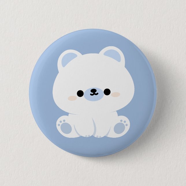 Chapa Redonda De 5 Cm Oso Polar Cutáneo (Anverso)