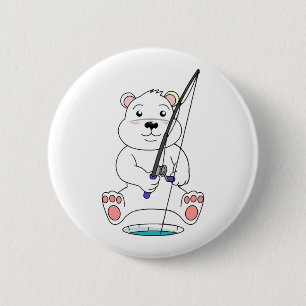 Chapa Redonda De 5 Cm Oso Polar de Pesca