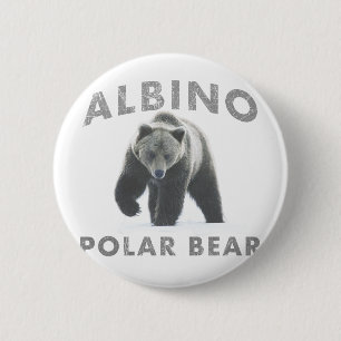 Chapa Redonda De 5 Cm oso polar del albino