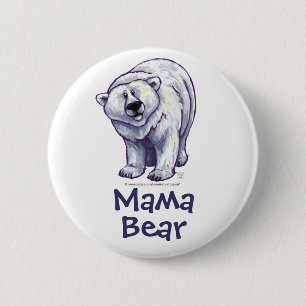 Chapa Redonda De 5 Cm Oso polar lindo para mamá