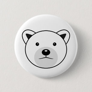 Chapa Redonda De 5 Cm Oso polar Personalizado lindo