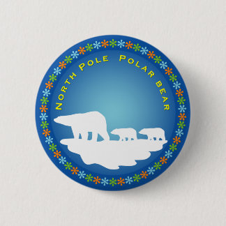 Chapa Redonda De 5 Cm Oso Polar sobre Hielo