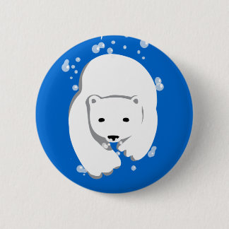 Chapa Redonda De 5 Cm Oso polar subacuático