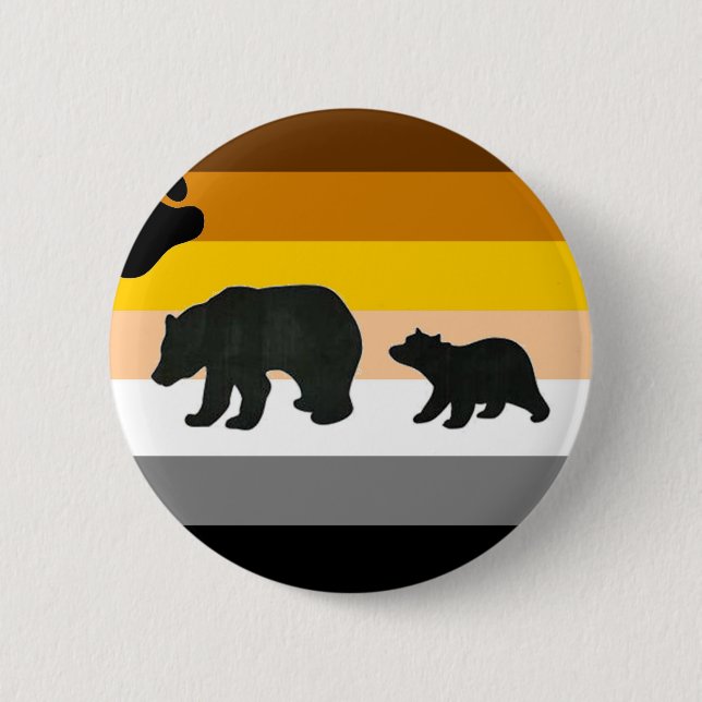Chapa Redonda De 5 Cm Oso y orgullo de Cub (Anverso)
