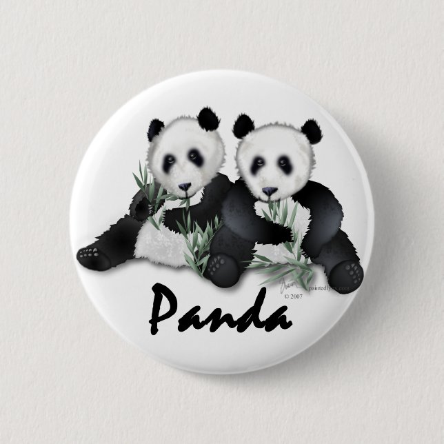 Chapa Redonda De 5 Cm Osos de panda gigante (Anverso)