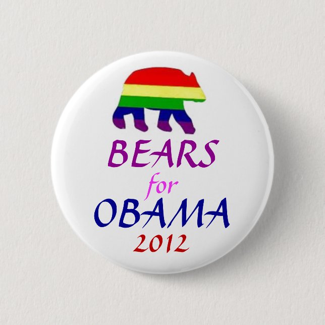 CHAPA REDONDA DE 5 CM OSOS PARA OBAMA 2012 (Anverso)