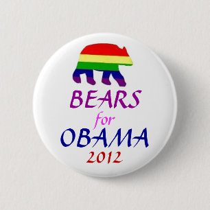 CHAPA REDONDA DE 5 CM OSOS PARA OBAMA 2012