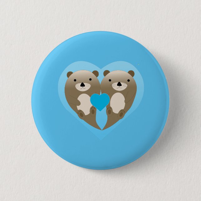 Chapa Redonda De 5 Cm Otter Love (Anverso)