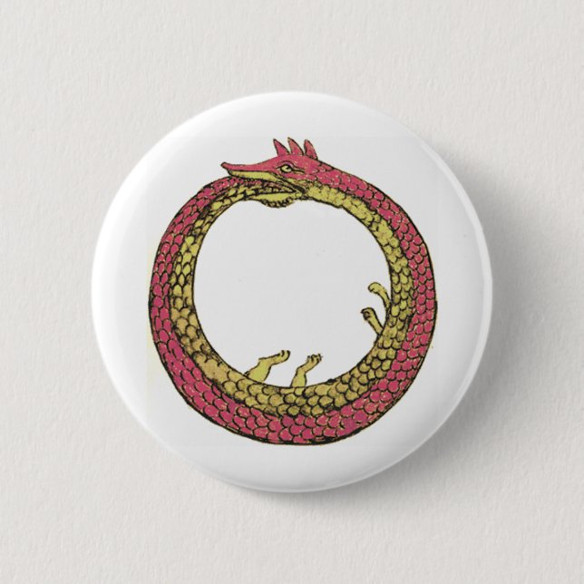 Chapa Redonda De 5 Cm Ouroboros (Anverso)