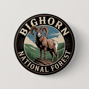 Chapa Redonda De 5 Cm Oveja Bighorn de la Selva Nacional Bighorn
