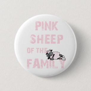 Chapa Redonda De 5 Cm Oveja rosa