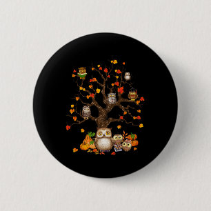 Chapa Redonda De 5 Cm Ovejas Salen Árbol Cae Calabaza Halloween Lechuza 