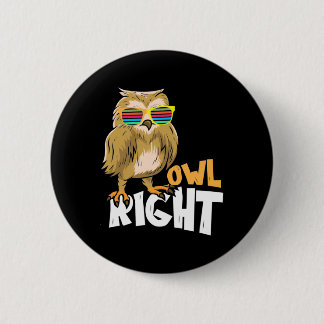 Chapa Redonda De 5 Cm Owl Right