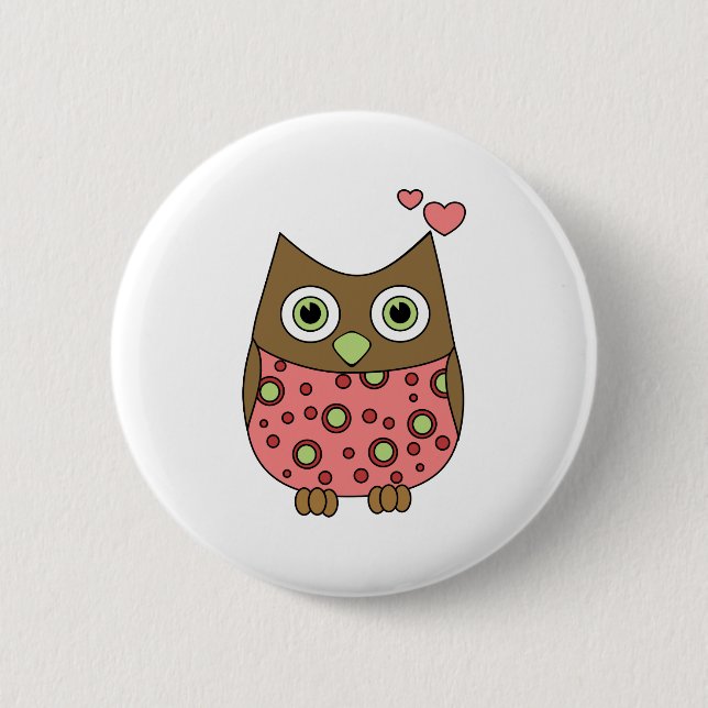 Chapa Redonda De 5 Cm Owl WIth Love (Anverso)