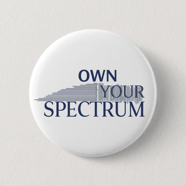 Chapa Redonda De 5 Cm Own Your Spectrum – Autism Awareness Month Blue  (Anverso)