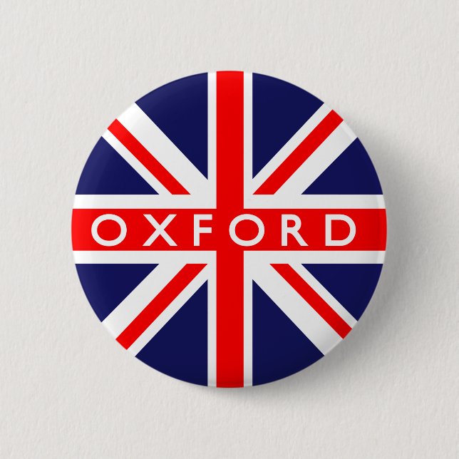 Chapa Redonda De 5 Cm Oxford: Bandera británica (Anverso)