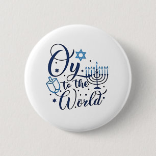 Chapa Redonda De 5 Cm Oy to the World Hanukkah Jewish Funny