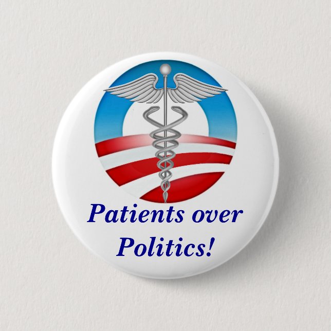 Chapa Redonda De 5 Cm ¡Pacientes sobre políticas! (Anverso)